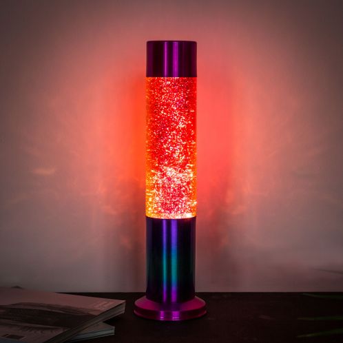 Lámpara de lava con brillo de arcoíris